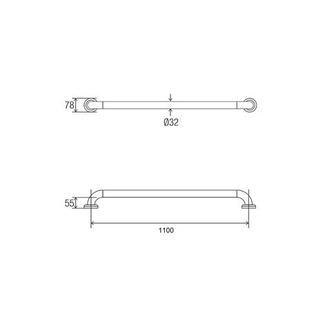 FIXED 1100MM STRAIGHT ASSY POLISHED