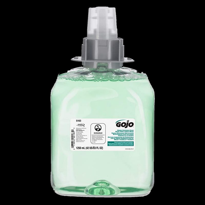 GOJO® FMX™ 1250 mL Foaming Green Certified Foam Hand, Hair & Body Wash" (Green)