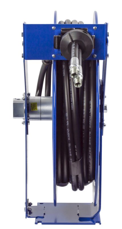 Coxreels Extreme Duty Dual Hydraulic Spring Rewind Hose Reel: 1/2" I.D., 50' hose capacity, less hose, 2,500 PSI