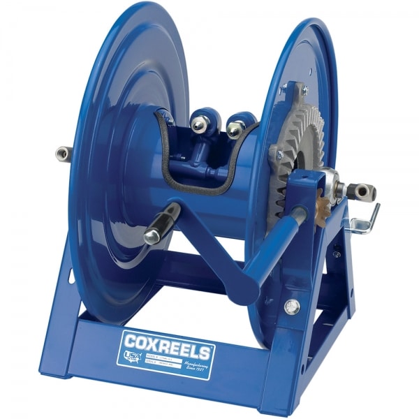 Coxreels Hand Crank Air Motor Hose Reel: 1/4" I.D., 138' hose capacity, less hose, 10000 PSI, Outlet: –4JIC Male