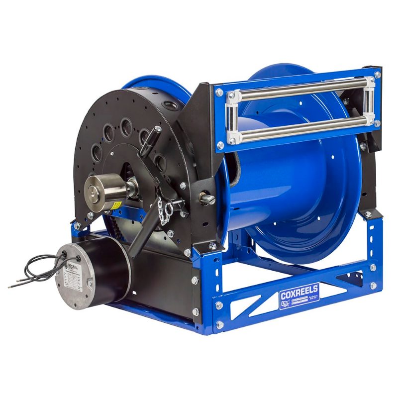 Coxreels Front Bevel Geared Hand Crank Hybrid Frame Hose Reel: 1 1/2" I.D., 85' less hose, 1500 PSI