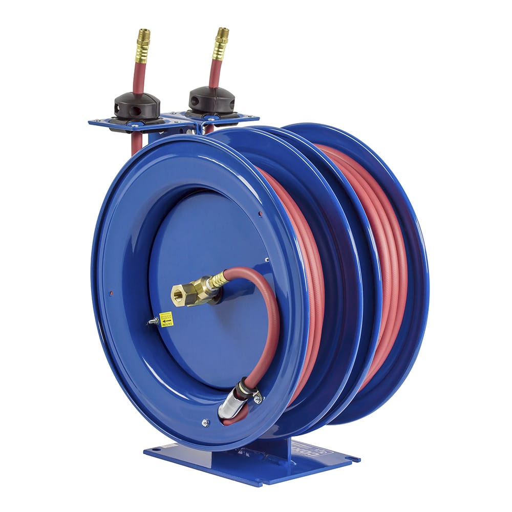 Coxreels Dual Hose Hydraulic Motor Rewind for air/water: 1/2" I.D., 150' hose capacity, less hose, 3000 PSI