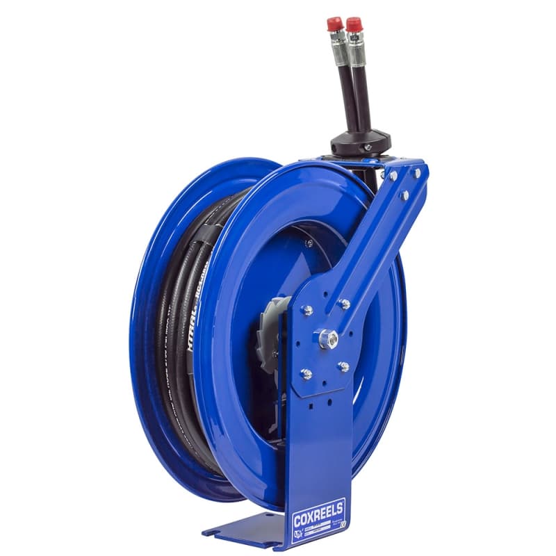 Coxreels Dual Hose Hydraulic Motor Rewind: 1" I.D., 75' hose capacity, less hose, 3000 PSI