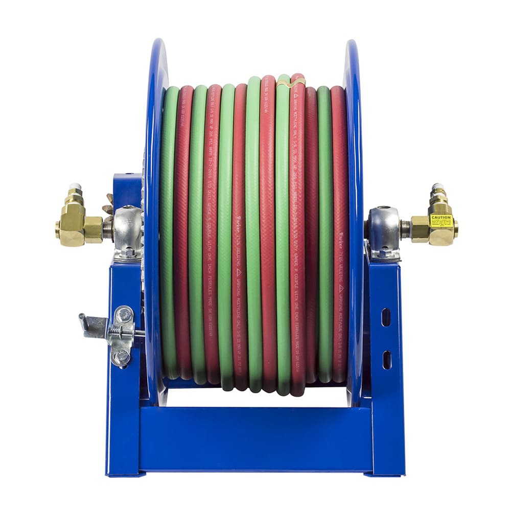 Coxreels Dual Hose Air Motor Welding Reel for oxy-acetylene & "T" grade: 3/8" I.D., 350' hose capacity, less hose, 200 PSI