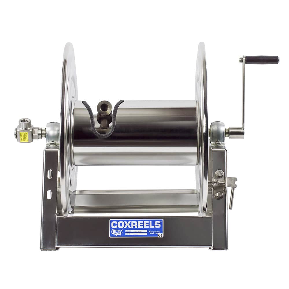 Coxreels Electric 115V DC Explosion Proof 1/2HP Motor Rewind Storage Hose Reel: multiple hose capacity, less hose