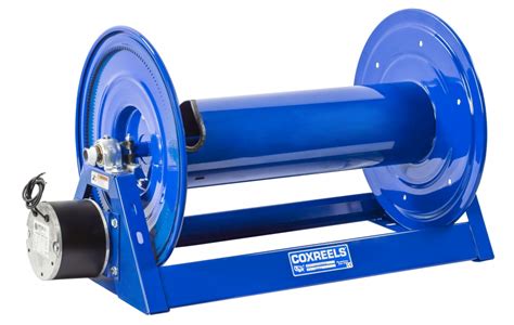Coxreels Electric 230V DC Explosion Proof 1/2HP Motor Rewind Storage Hose Reel: multiple hose capacity, less hose