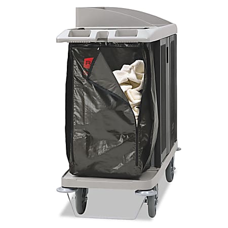 Rubbermaid Commercial Zippered Vinyl Bag for Rubbermaid Carts, Brown