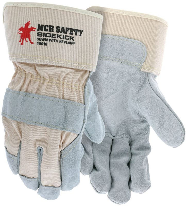 MCR Safety Gloves Split Lthr Palm Glve w/Starchd Cuff XL (1200SXL)