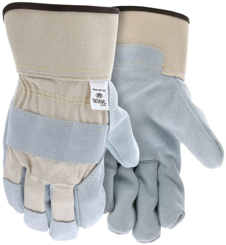 MCR Safety Gloves Shoulder Leather Palm Starched Cuff (1201S)