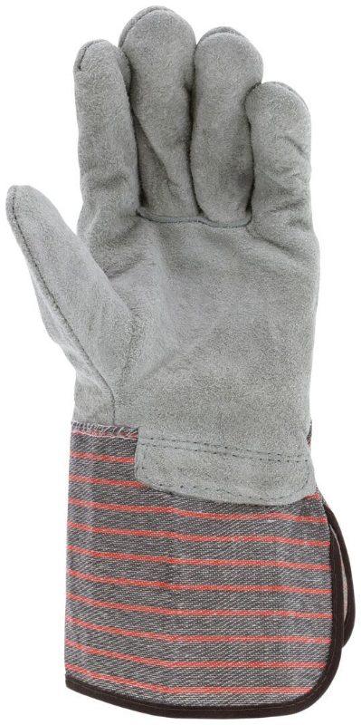 MCR Safety Gloves Leather Palm Gauntlet Starched Cuff (1210S)