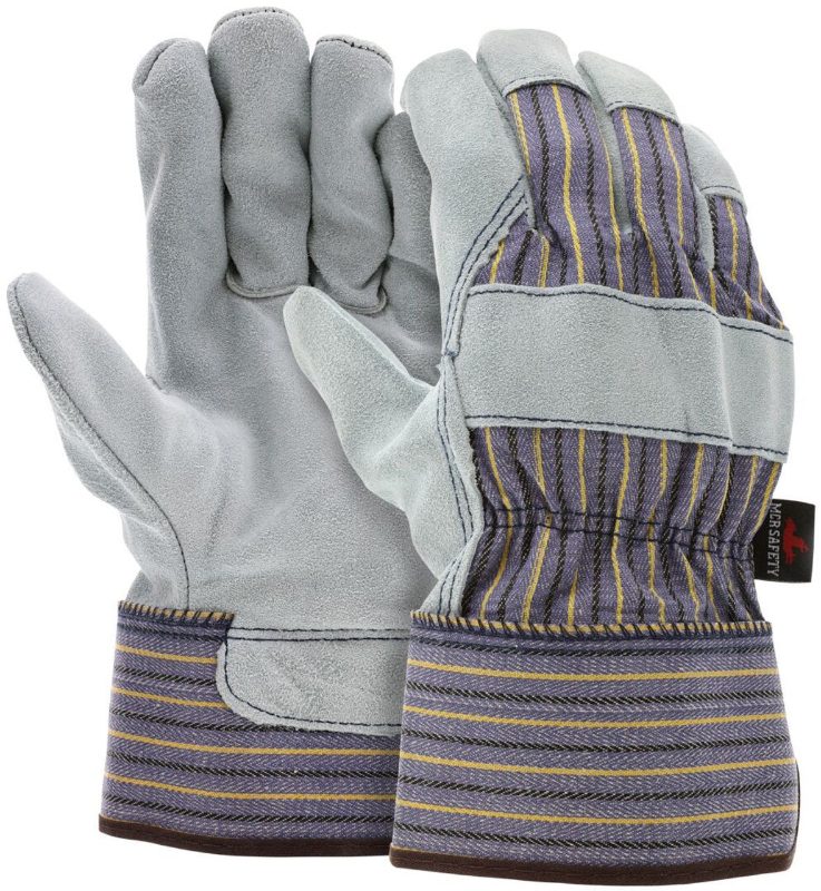 MCR Safety Gloves Shoulder Leather, Hi- Vis Reflective , 2 (12440RXL)