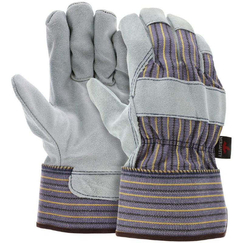 MCR Safety Gloves Prem Shldr Lthr Palm PE Cuff Stripe (1400A)