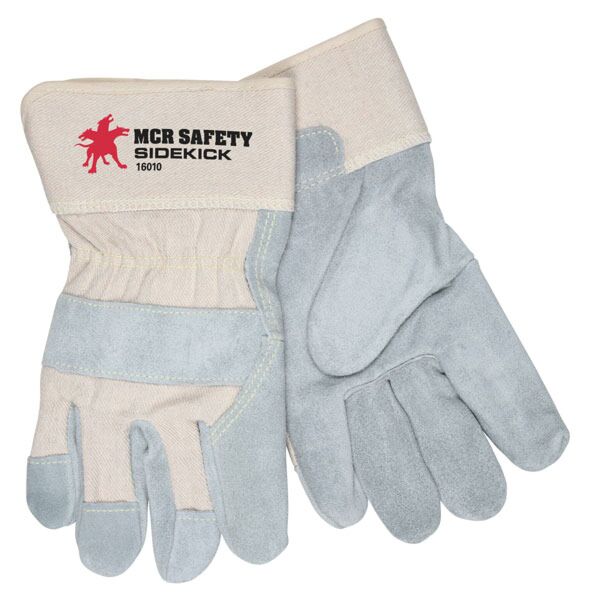 MCR Safety Gloves Side Leather Palm W/Kevlar (16010L)
