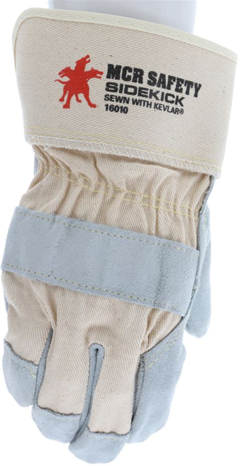 MCR Safety Gloves Side Leather Palm W/Kev (16010S)