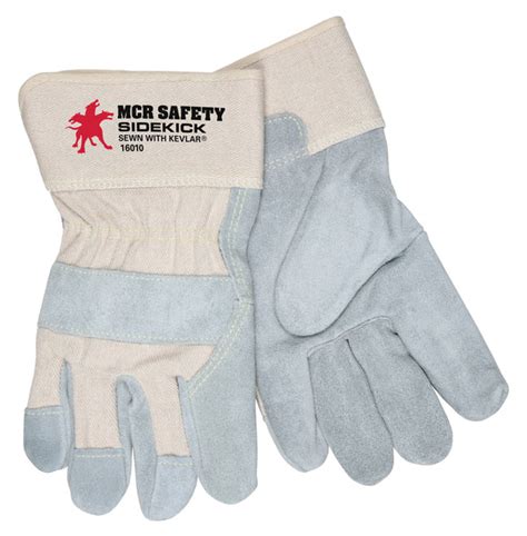MCR Safety Gloves Side Leather Palm W/Kevlar No Logo (16010XLN)