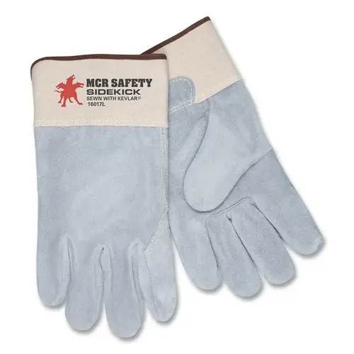 MCR Safety Gloves Side Full Leather Back (16017L)