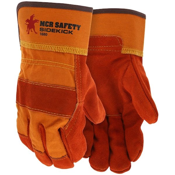 MCR Safety Gloves Sidekick-Prem Side Leather Palm Saf Cuff (1680)