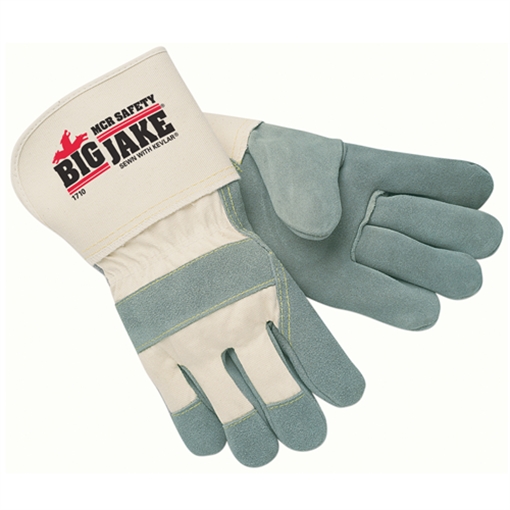 MCR Safety Gloves Big Jake Leather Palm, Gauntlet W/Kevlar (1710XL)