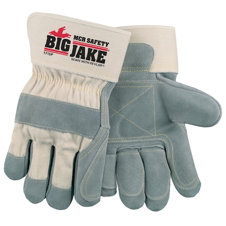 MCR Safety Gloves Big Jake Dbl leather palm and fingers L (1715PL)