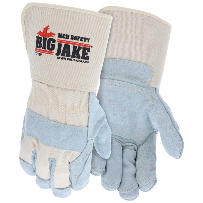 MCR Safety Gloves BigJake Dbl leather palm & fingers gaunt (1716PL)