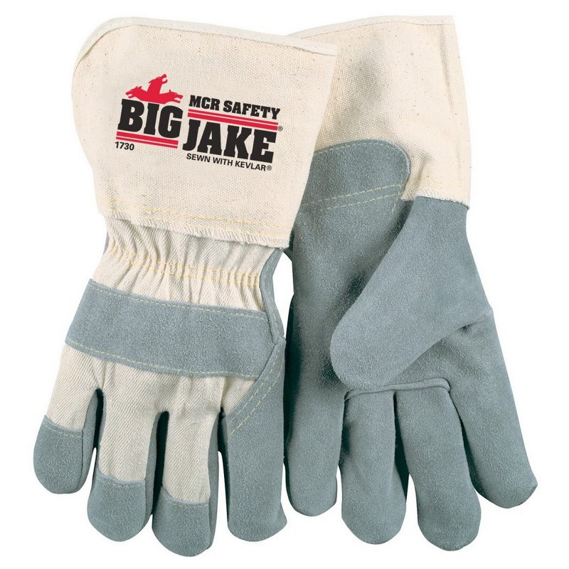 MCR Safety Gloves Big Jake Lea Palm Duck Gaunt Cuff, Kev (1730L)