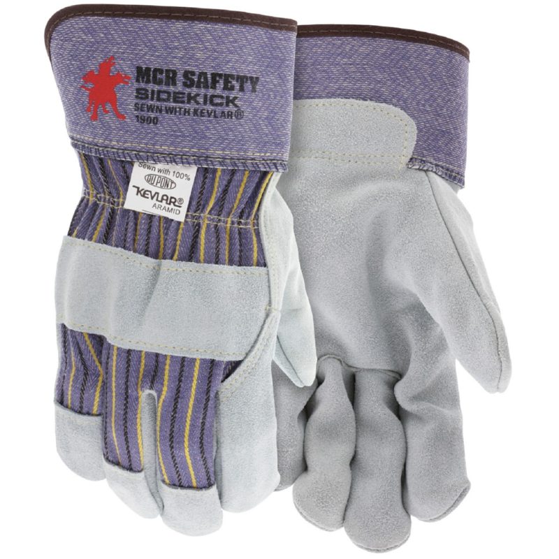 MCR Safety Gloves Bullseye Sewn W/Kevlar 2.75" Sfty Cuff (1900L)