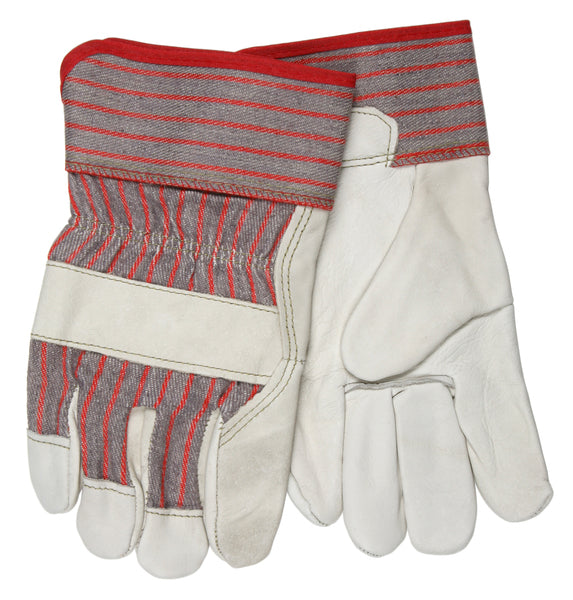 MCR Safety Gloves Reg Mixed Grain Lea Plm Rubzd Safety Cuf (1930M)