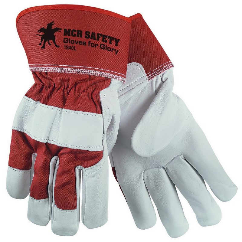 MCR Safety Gloves Grain Goat Lthr Palm Safety Cuff L (1940L)