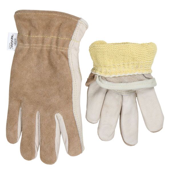 MCR Safety Gloves Cow Grain Drvr/Split Back Kevlar Lined S (3204KS)