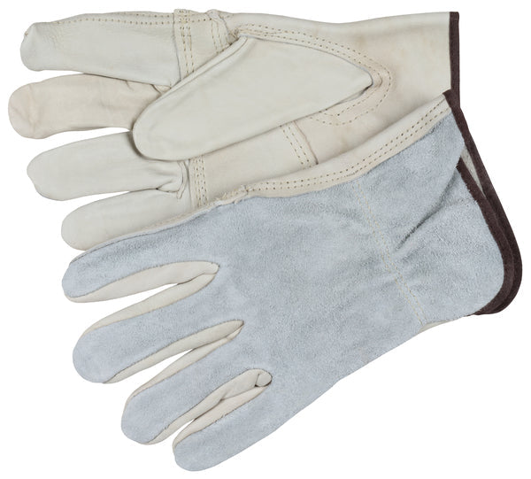 MCR Safety Gloves Econ Patch Grain Drvr/Splt Back Key Thb (32055S)