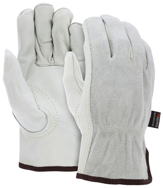 MCR Safety Gloves Ind Grd Grain/Gray Split Back Key Thb (32056XXL)