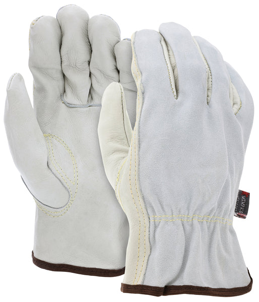 MCR Safety Gloves Ind Grd Grain/Split Bk Key Thb Kvlar Swn (32057XL)
