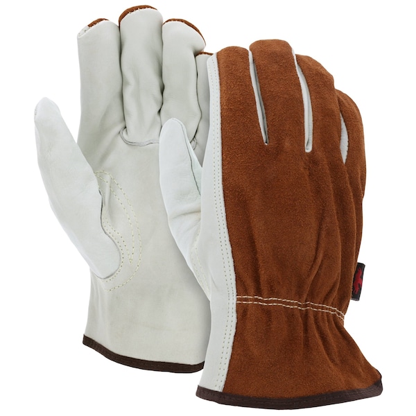 MCR Safety Gloves Ind Grd Grain Drvr/Split Back Key Thumb (3205M)