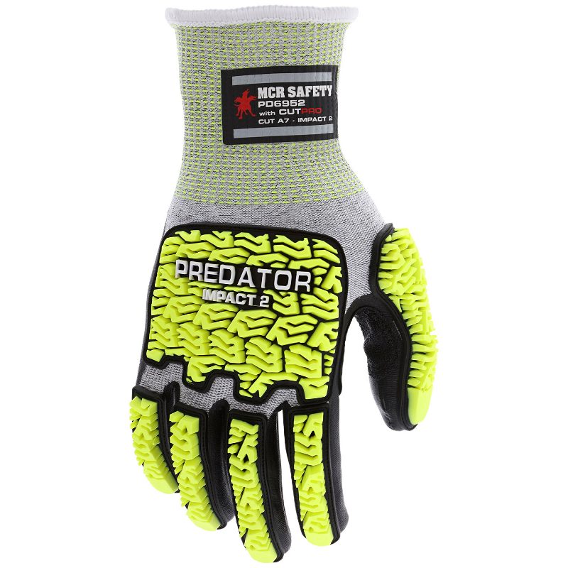 MCR Safety Gloves Ind Grd Drvr Key Thb HiViz Org FT/logo (3213HVIL)
