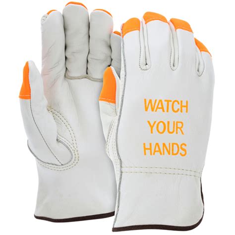 MCR Safety Gloves Ind Grd Drvr Key Thb HiViz Org FT/logo (3213HVIS)