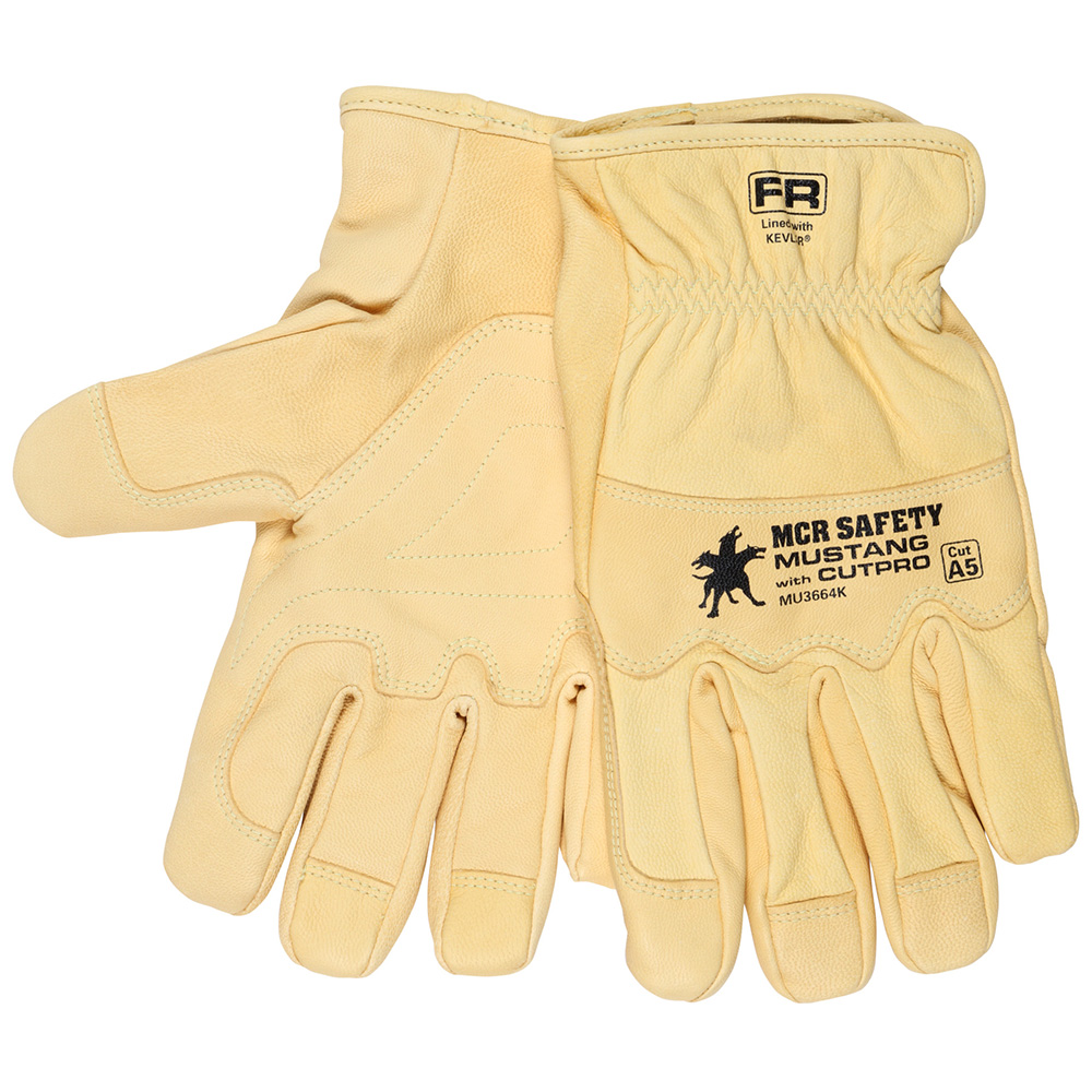 MCR Safety Gloves Ind Grd Grain Key Thb HiViz Org Fngr Tip (3213MCHVSP)