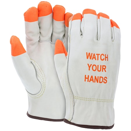 MCR Safety Gloves Eco Grd Drvr Key Thb HiViz Org FT/logo (3215PIS)