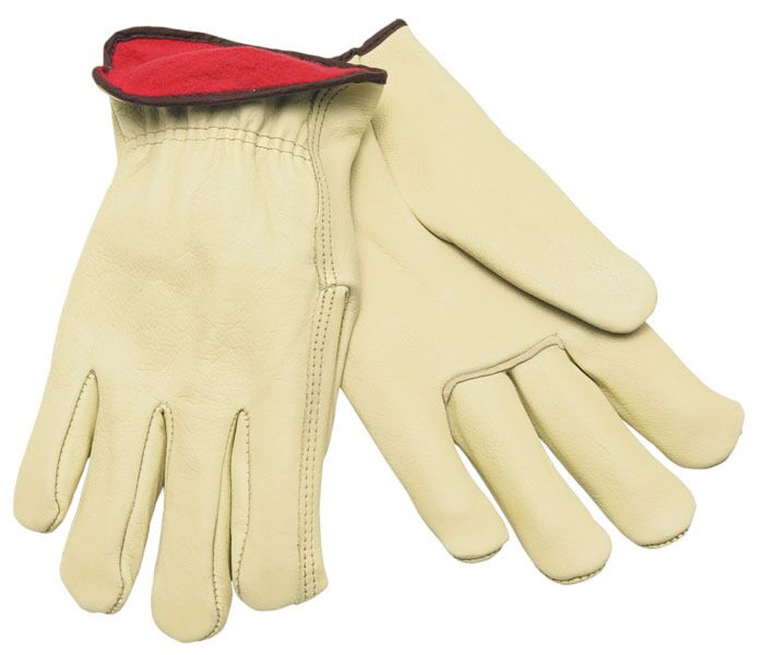 MCR Safety Gloves Sel Cow Grain Drivr Red Fleece Str Thmb (3250L)