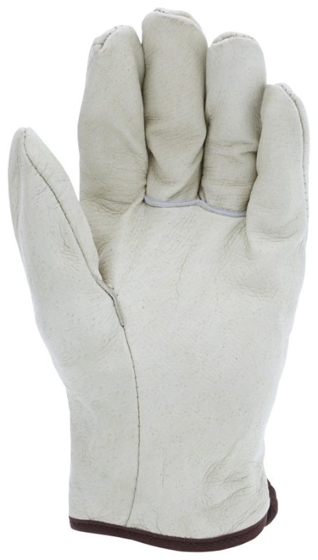 MCR Safety Gloves Economy Pig Grain Drvr Glove Str Thumb (3402S)