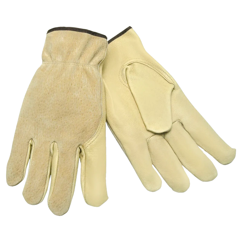 MCR Safety Gloves Pig Grain Drvr/Split Back w/Keystone Thb (3405XL)