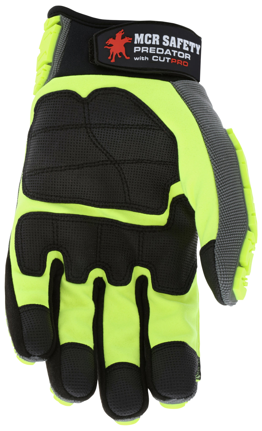 MCR Safety Gloves Ind Grd Pig Drvr Key HiViz Org FT/logo (3413HVIXXL)