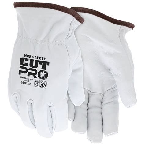 MCR Safety Gloves Prem Goat Driver Wing Thumb HPPE Liner (3604HPXL)