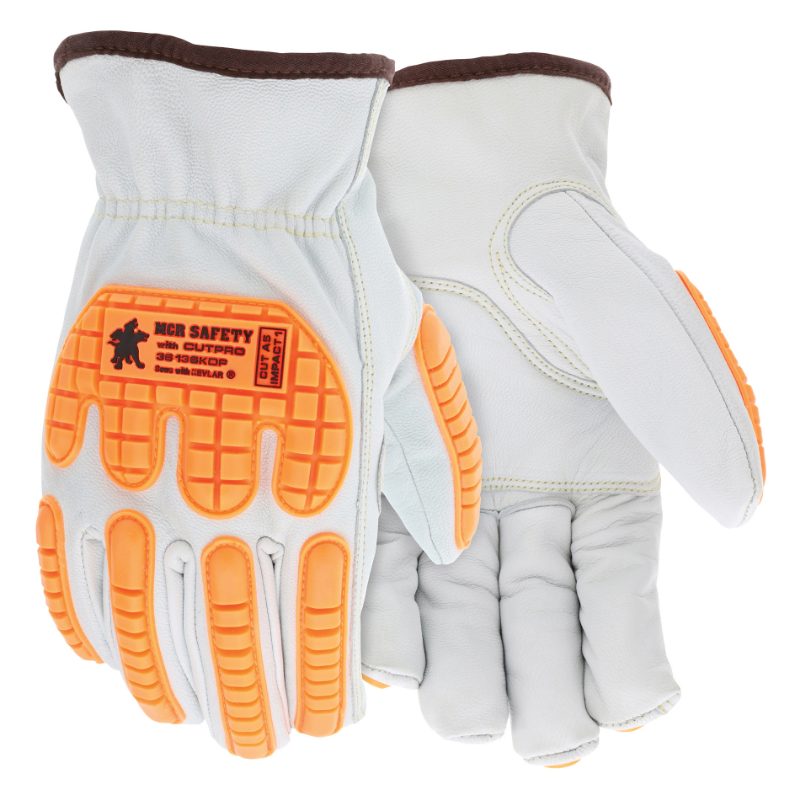 MCR Safety Gloves B/C Goat Leather HPPE Liner w/ TPR A5 XL (36136HPXL)