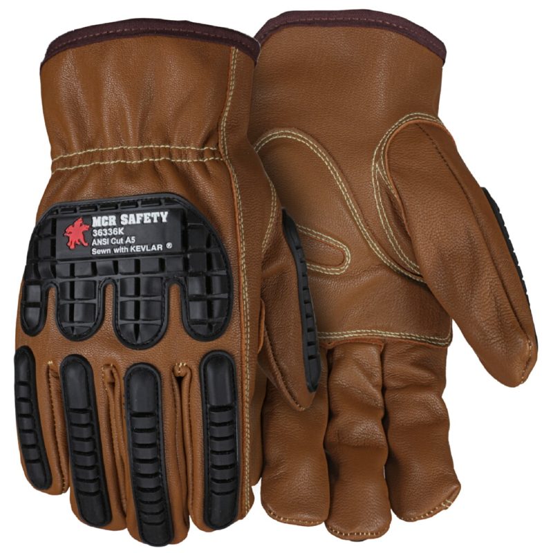 MCR Safety Gloves Oil Block Goat Kevlar Sewn TPR Padded DP (36336M)