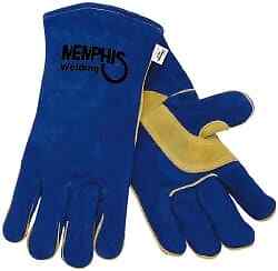 MCR Safety Gloves Blue Select Lthr Weldr XXL 14" long (4500XXL)