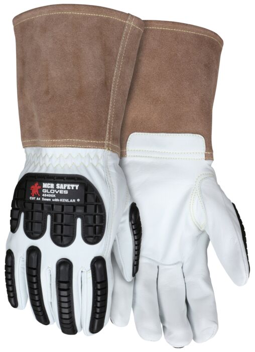 MCR Safety Gloves Grain Goat Mig Kevlar Lined w/ TPR L (48406KL)