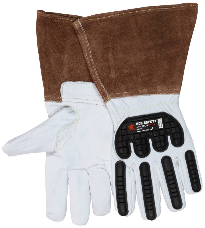 MCR Safety Gloves Grain Goat Mig Kevlar Lined w/ TPR M (48406KM)