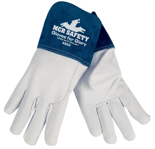 MCR Safety Gloves Kid Goat MigTig W/Blue Cuff (4850XXL)