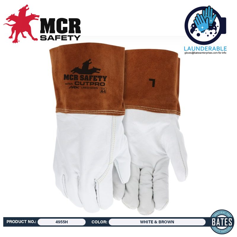 MCR Safety Gloves A4 Cow Grain M/T Gray split cow cuff (4955HM)