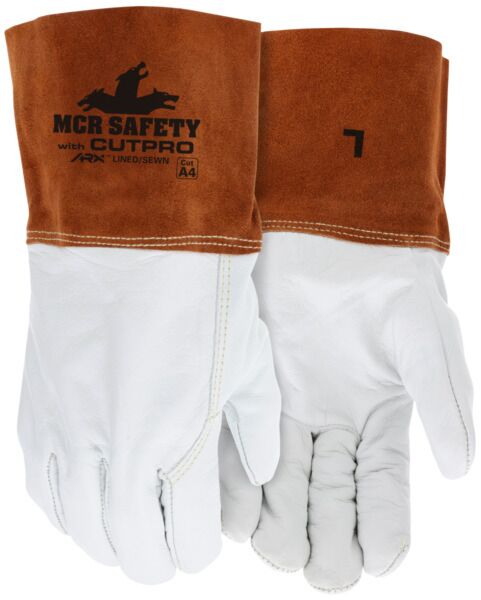 MCR Safety Gloves Mig Tig Pig Grain W/Split Cow Cuff (49600XL)